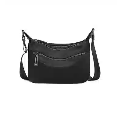 老人头 休闲简约百搭潮流通勤轻便 织物 单肩包斜挎包 女款 黑色