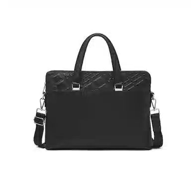 老人头 简约时尚商务通勤出差斜挎包 头层牛皮 公文包 常规 男款 黑色