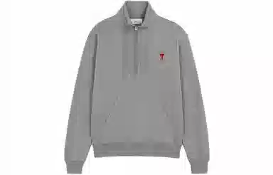 AMIPARIS FW21 Logo Zip Sweatshirt Grey