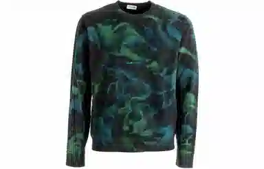 Saint Laurent Logo Tie-Dye Crewneck Sweatshirt