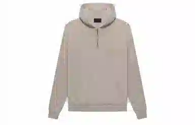 Fear of God Long Sleeve Half Zip Hoodie Vintage Paris Sky FG7C Logo