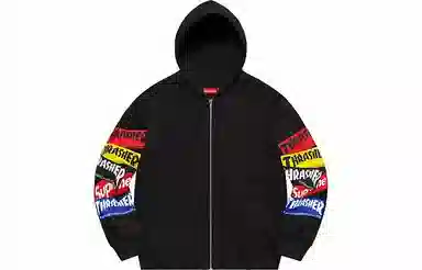 Supreme x Thrasher Multi Logo Zip Up Hooded Sweatshirt