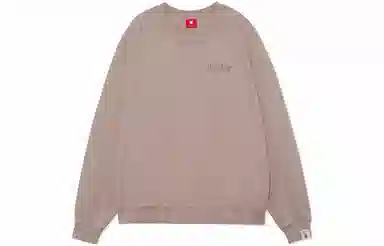 中国李宁 刺绣宽松套头休闲卫衣 情侣款 树皮褐