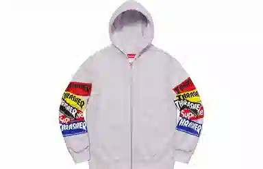 Supreme x Thrasher Multi Logo Zip Up Hooded Sweatshirt