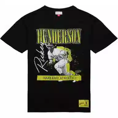 Mitchell Ness x MLB Rickey Henderson Oakland Athletics Neon Pop Player T