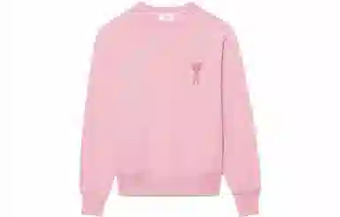 AMIPARIS Logo Embroidered Crewneck Sweatshirt Pink