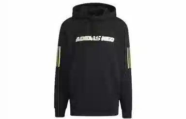 adidas neo Logo Print Hoodie Black