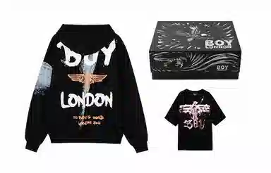 Boy London FW21 Graffiti Eagle Print Sweatshirt Black