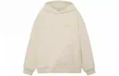 中国李宁 韦德系列 口袋拼接宽松连帽套头卫衣 情侣款 米白色