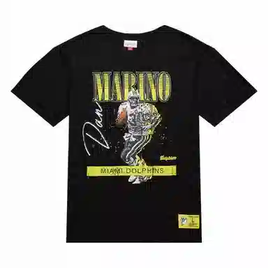 Mitchell Ness x NFL Dan Marino Black Miami Dolphins Neon Pop Player T