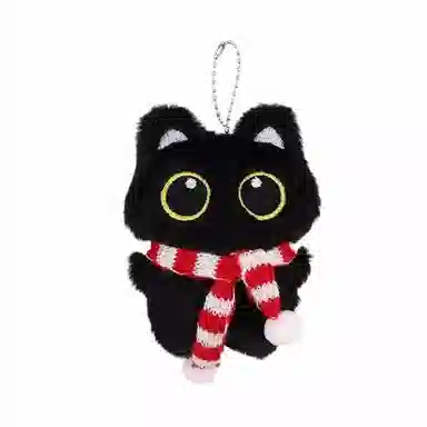 零界 小黑猫公仔 可爱煤球 萌萌少女心 百搭钥匙 包包挂饰 毛绒 挂件 男女同款情侣款