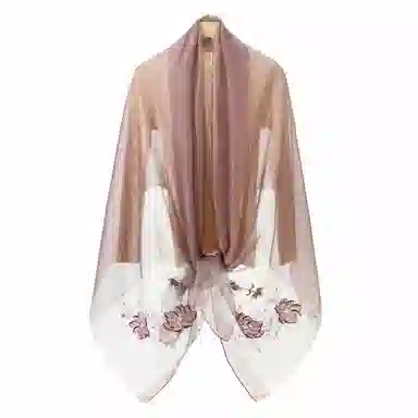 上海故事 新中式古风刺绣结婚真丝羊毛混纺 丝巾 女款