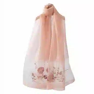 上海故事 新中式古风刺绣结婚真丝羊毛混纺 丝巾 女款