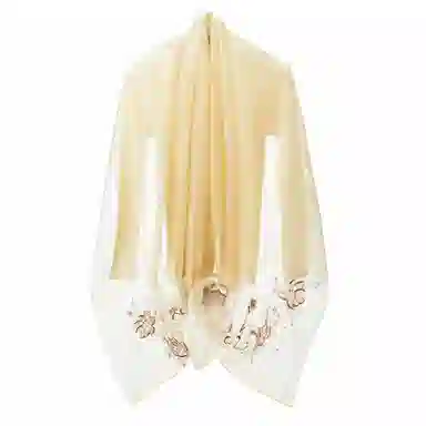 上海故事 新中式古风刺绣结婚真丝羊毛混纺 丝巾 女款