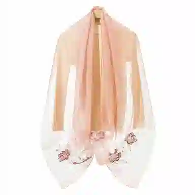 上海故事 新中式古风刺绣结婚真丝羊毛混纺 丝巾 女款