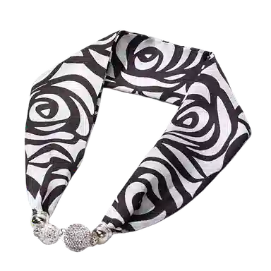 上海故事 百搭时尚磁扣气质多用吊坠锁骨链小领巾  丝巾 女款