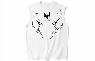 王者荣耀 东方元素大龙字母印花满天星宽松休闲百搭高街纯棉无性别中国风圆领无袖背心 男女同款