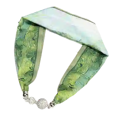 上海故事 百搭时尚磁扣气质多用吊坠锁骨链小领巾  丝巾 女款