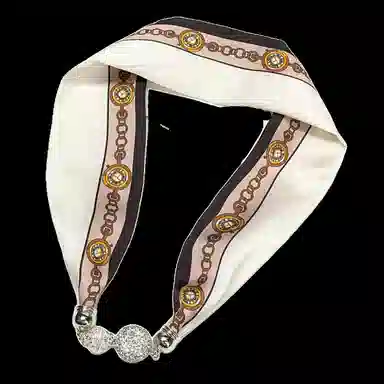 上海故事 百搭时尚磁扣气质多用吊坠锁骨链小领巾  丝巾 女款