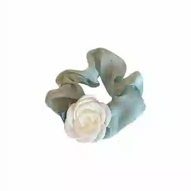 蒙妮 森系山茶花大肠 布料 头绳 男女同款情侣款