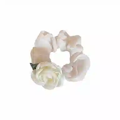 蒙妮 森系山茶花大肠 布料 头绳 男女同款情侣款