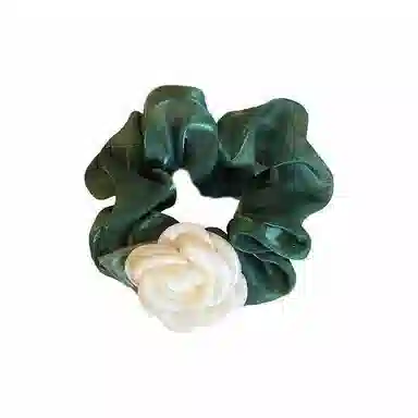 蒙妮 森系山茶花大肠 布料 头绳 男女同款情侣款