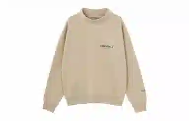 Fear of God Essentials FW21 Mock Neck Sweatshirt BeigeLinen Logo