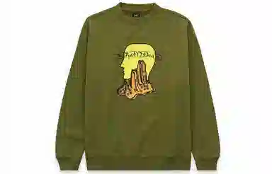 Brain Dead FW21 Mount Slime Crewneck - Olive