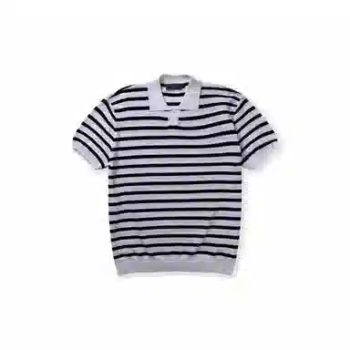 SHANTREE Casual Knit Tee White Stripe