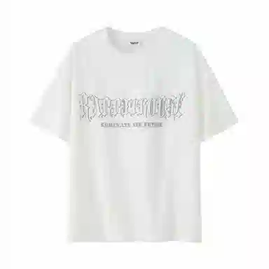 Rabbit House Reflective Gothic Lettering Suede T-Shirt