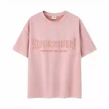 Rabbit House Reflective Gothic Lettering Suede T-Shirt