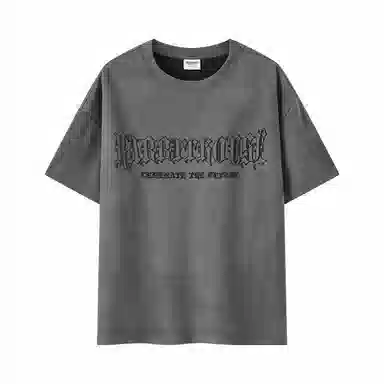 Rabbit House Reflective Gothic Lettering Suede T-Shirt