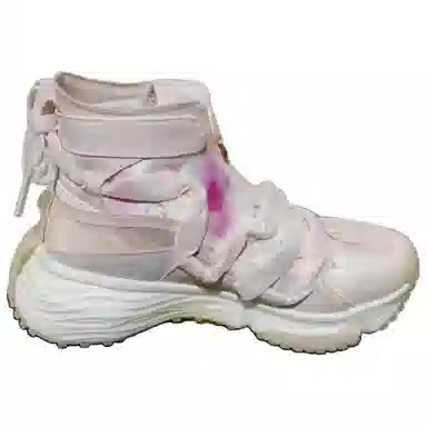 特步 综训系列 舒适 耐磨 高帮 训练鞋 女款 粉白