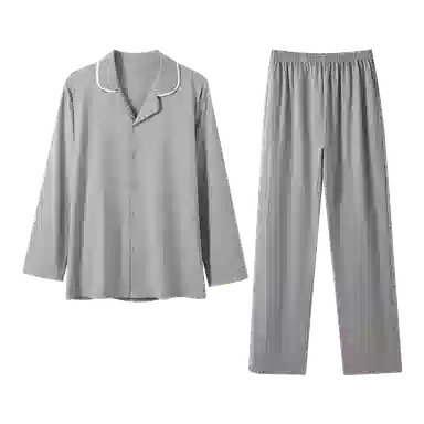 欧迪芬 柔软舒适贴合肌肤时长袖长裤睡衣套装 男款 灰色