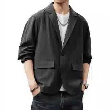 贵色 休闲纯色单排扣西装 男款