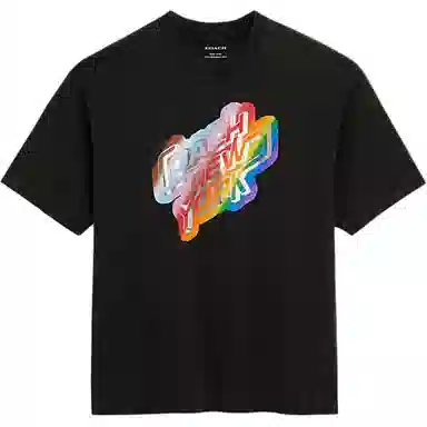 COACH Rainbow Logo T-Shirt Black