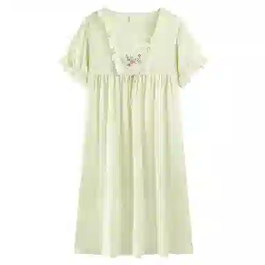 细舍 软绵绵系列 甜美中长款舒适透气可外穿短袖睡裙 女款 标准色