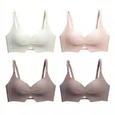 棉基因 简约防滑侧收副乳全罩杯无痕大胸显小防下垂薄款聚拢文胸 女款 组合装