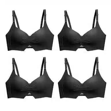 棉基因 简约防滑侧收副乳全罩杯无痕大胸显小防下垂薄款聚拢文胸 女款 组合装