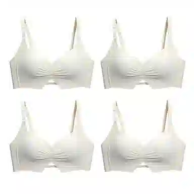 棉基因 简约防滑侧收副乳全罩杯无痕大胸显小防下垂薄款聚拢文胸 女款 组合装