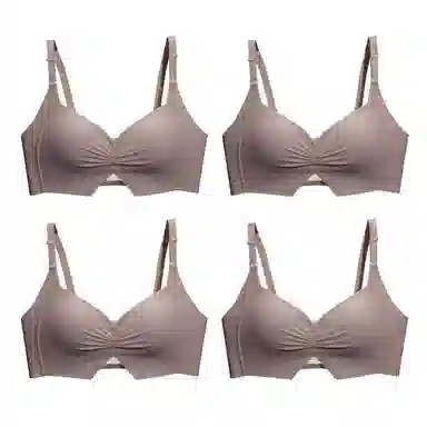 棉基因 防下垂简约防滑侧收副乳全罩杯无痕大胸显小薄款聚拢文胸 女款 组合装