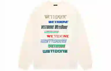 WE11DONE Logo Print Rainbow Crewneck Sweatshirt