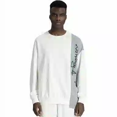 NORVINCY Letter Print Colorblock Crewneck Sweatshirt