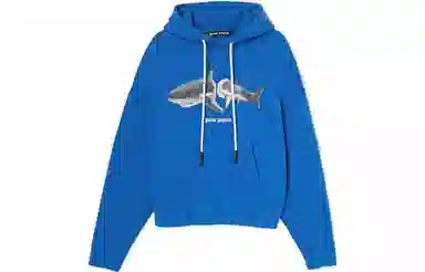 Palm Angels SS22 Shark Print Hoodie Blue