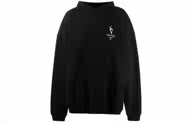 Balenciaga Torch Logo Oversize Hoodie Black