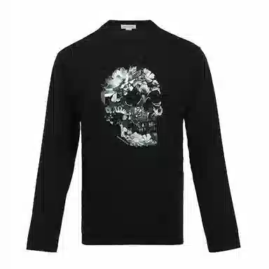 Alexander McQueen Skull Print Long Sleeve T-Shirt