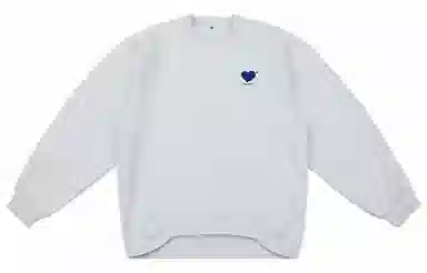 ADER ERROR SS22 Double Heart Crewneck Oatmeal Gray