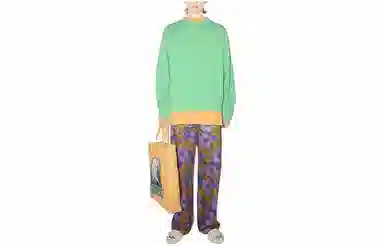 Acne Studios Face Oversize Crewneck Sweatshirt Green