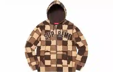 Supreme SS22 Week 17 Reverse Patchwork Zip Up Hooded Sweatshirt