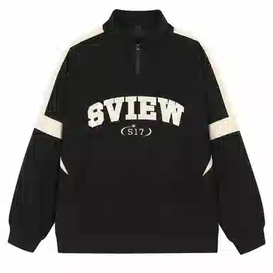 S.view Retro Colorblock Embroidered Corduroy Pullover